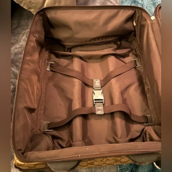 COACH Monogram Tan Camel Air Carry On Pull Bar Overhead Cruise Case Luggage NWT - Picture 7 of 7